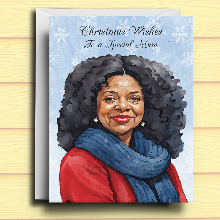 Black Woman E2 Christmas Card